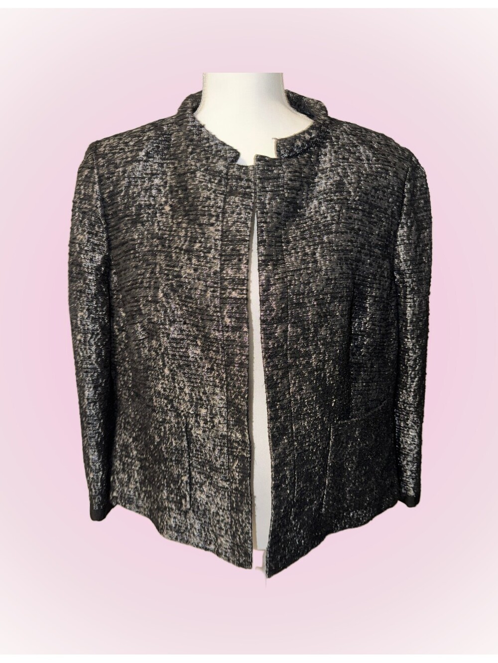 Womens Size XL Extra Large / 16 Jones New York Black & Metallic Silver
